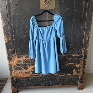 Blue Long Sleeve Dress